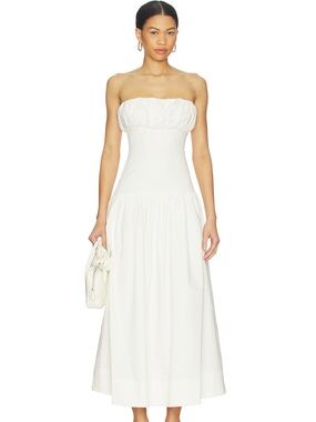 MAJORELLE Tate Midi Dress in White